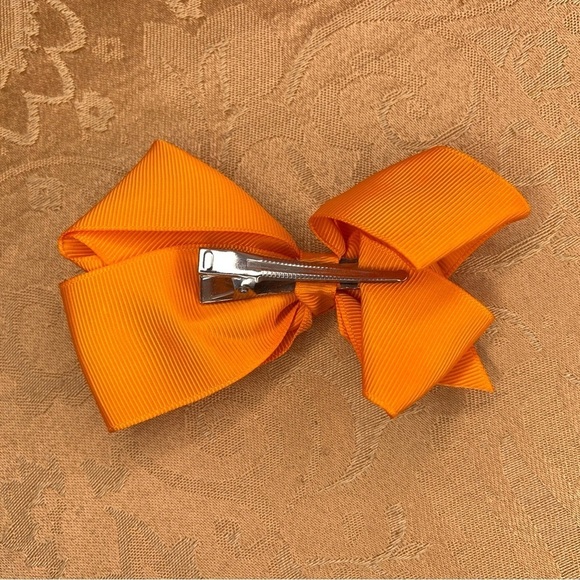 SET OF 4 HAIR BOWS CHEER PINK ORANGE COLORFUL - Picture 6 of 10
